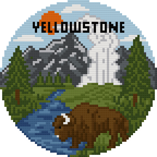 DIY Needlepoint US National Park Yellowstone Ornament | Digital Chart for Painting Your Own Canvas | Easy Needlepoint PDF | Instant Download | 18 Mesh