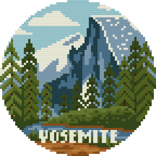 DIY Needlepoint US National Park Yosemite Ornament | Digital Chart for Painting Your Own Canvas | Easy Needlepoint PDF | Instant Download | 18 Mesh