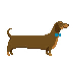 DIY Needlepoint Weiner Dog (Dachshund) in Bow Tie | Digital Chart for Painting Your Own Canvas | Easy Needlepoint PDF | Instant Download | 18 Mesh