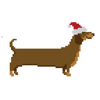 DIY Needlepoint Weiner Dog (Dachshund) in Santa Hat | Digital Chart for Painting Your Own Canvas | Easy Needlepoint PDF | Instant Download | 18 Mesh