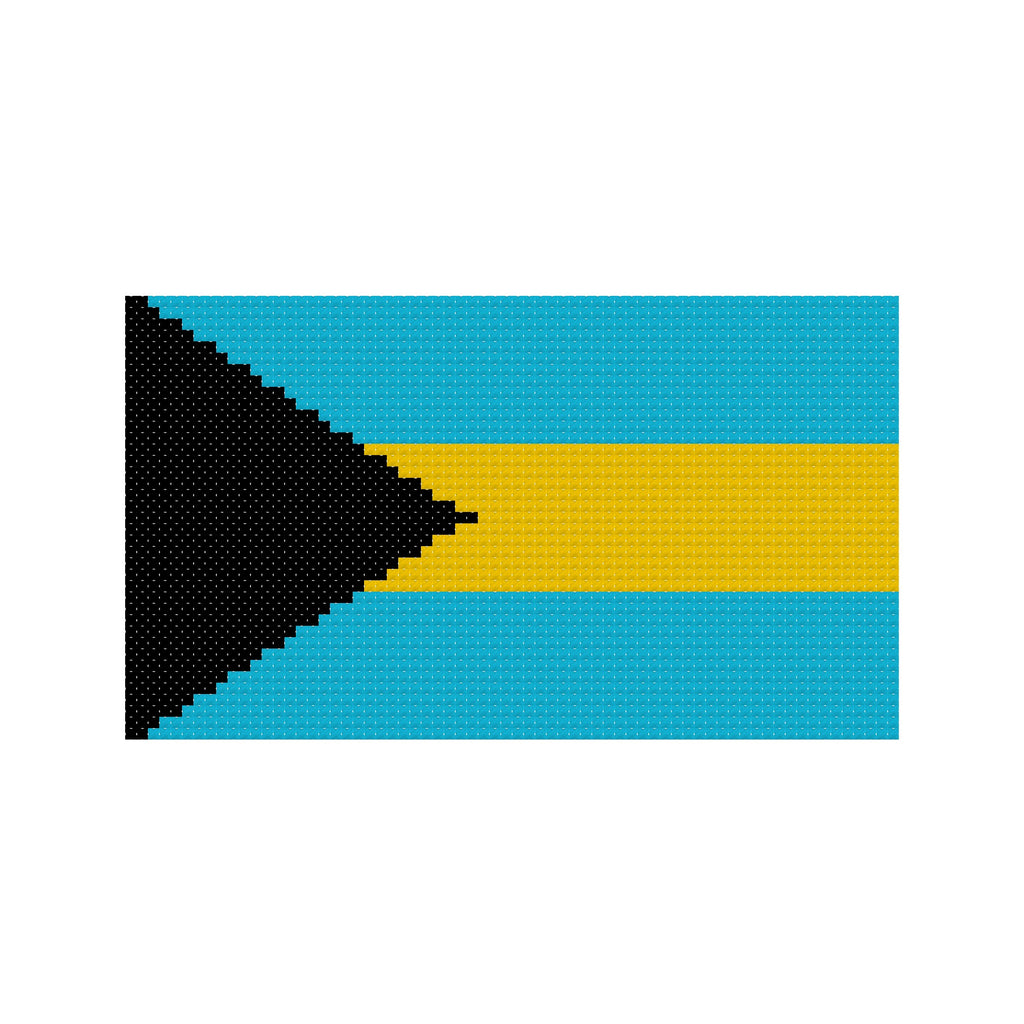 DIY Needlepoint The Bahamas Flag | Digital Chart for Painting Your Own Canvas | Easy Needlepoint PDF | Instant Download | 13 Mesh