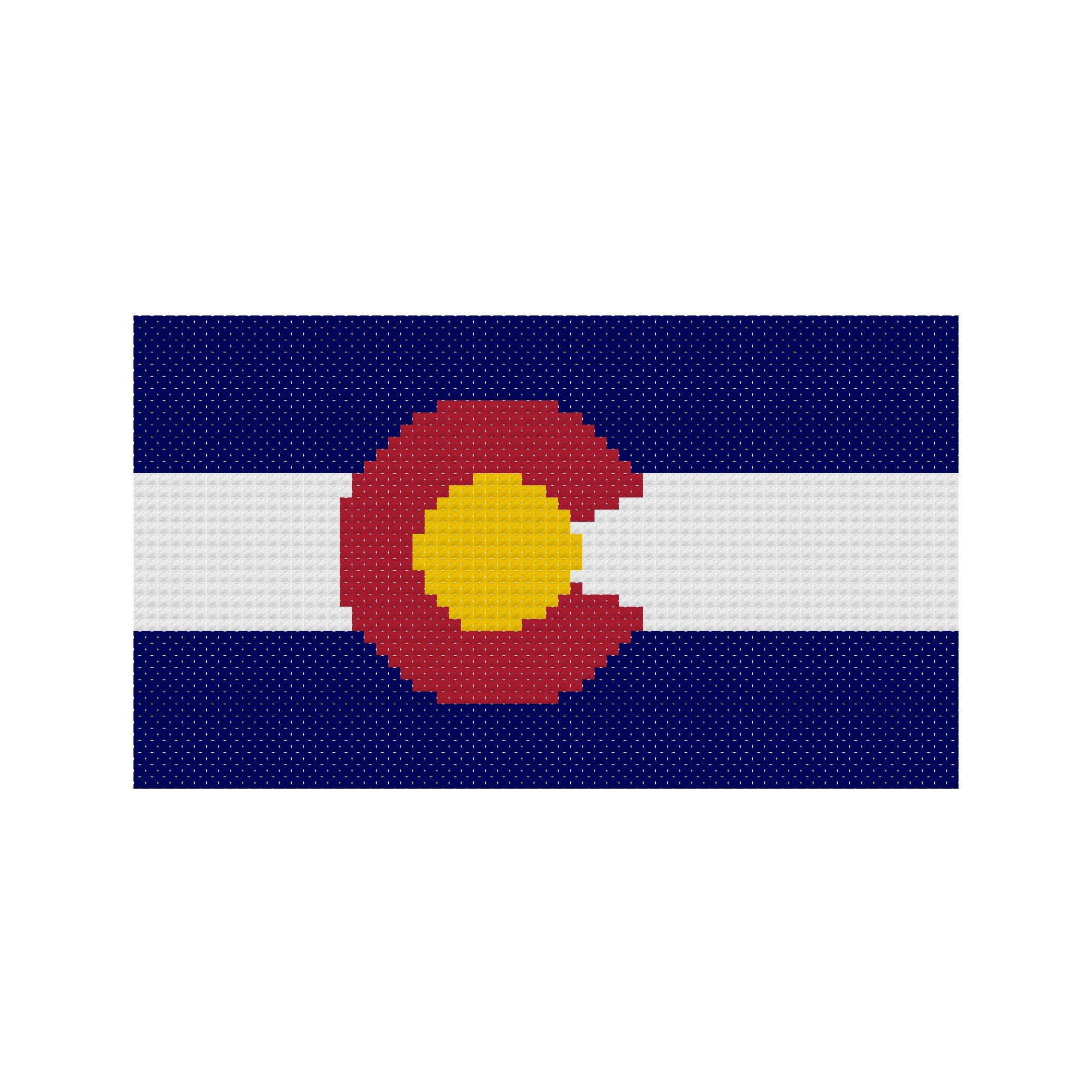DIY Needlepoint Colorado State Flag | Digital Chart for Painting Your Own Canvas | Easy Needlepoint PDF | Instant Download | 13 Mesh