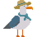 Seagull with Hat and Scarf