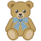 Blue Bow Teddy Bear