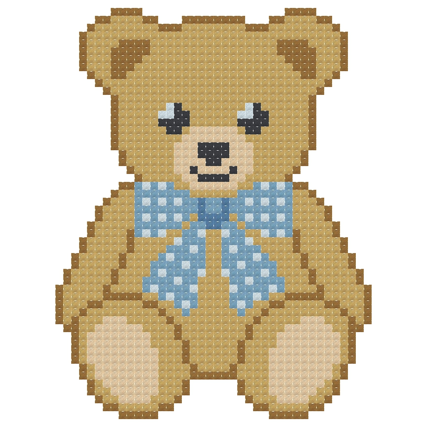Blue Bow Teddy Bear