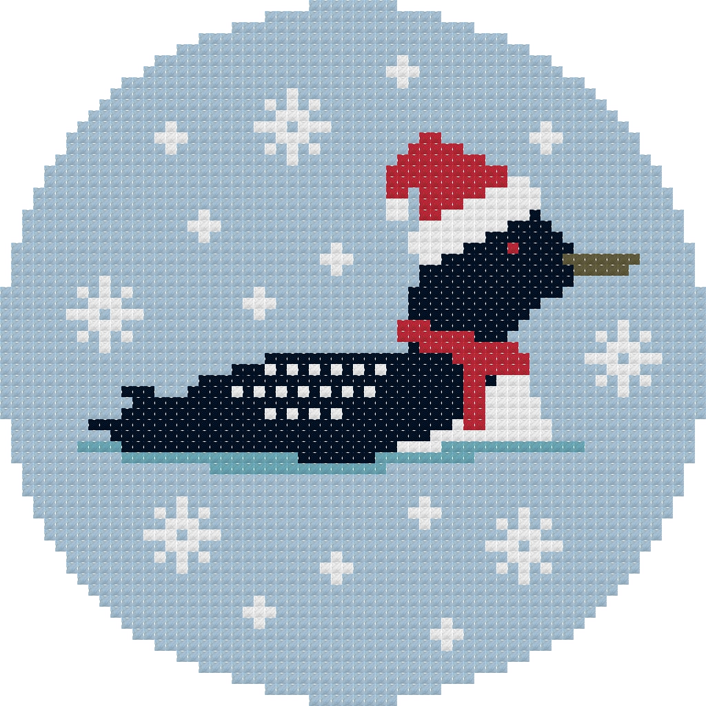 Loon with Santa Hat Ornament