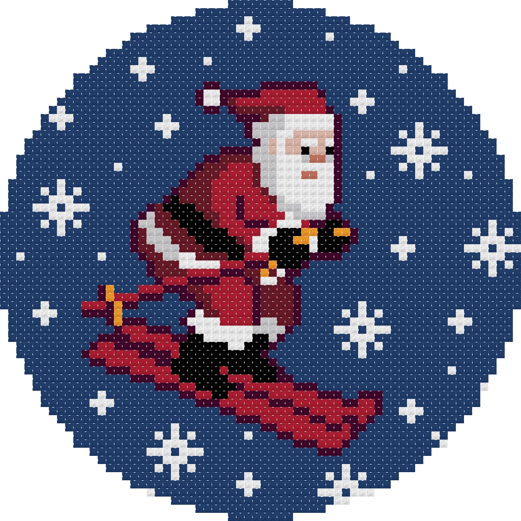 Santa Skiing Winter Ornament