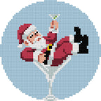 Santa Drinking a Martini Ornament