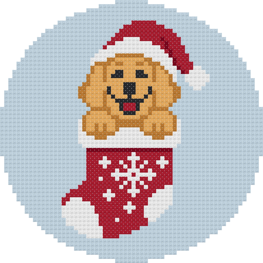 Puppy in a Christmas Stocking Ornament