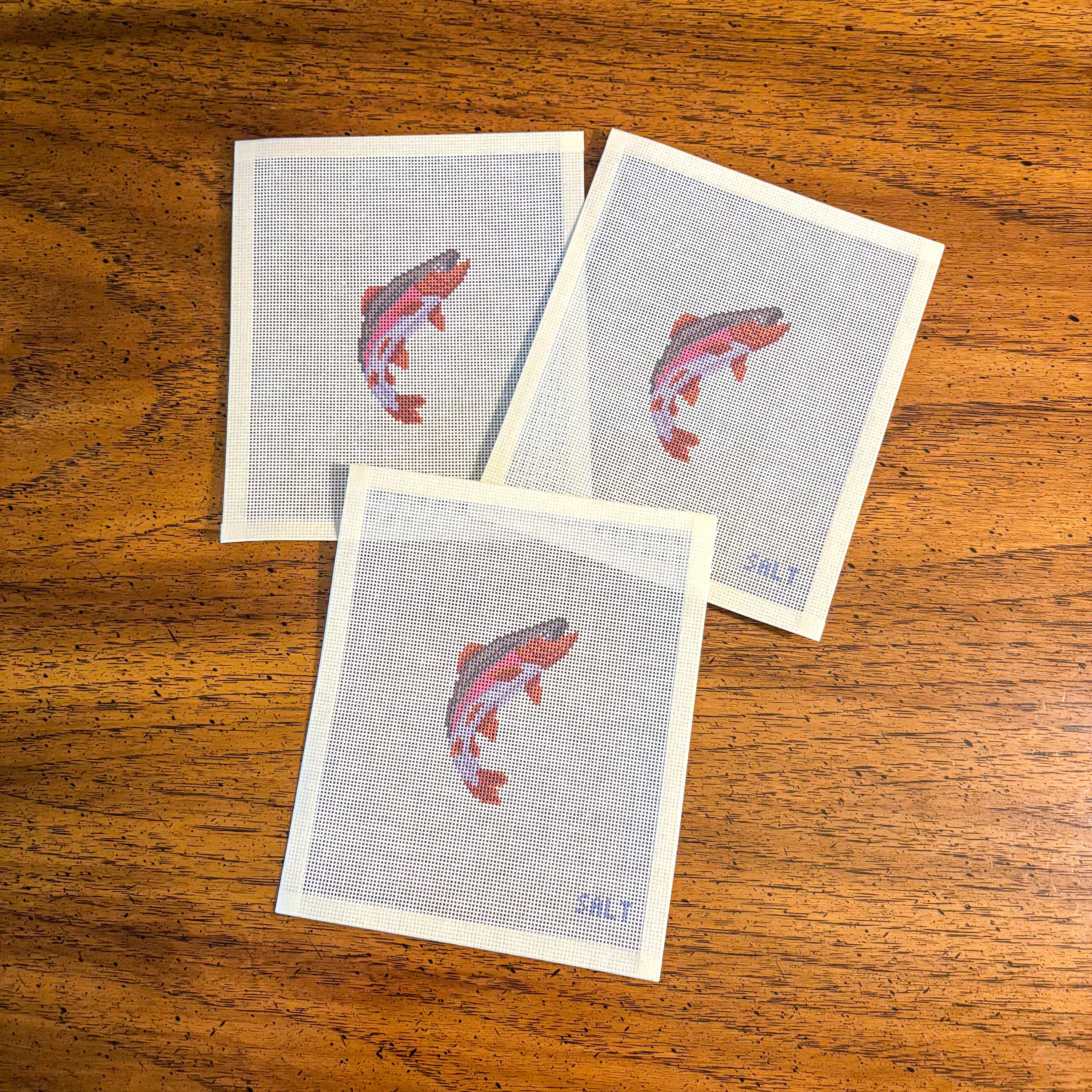 Jumping Rainbow Trout Needlepoint Canvas