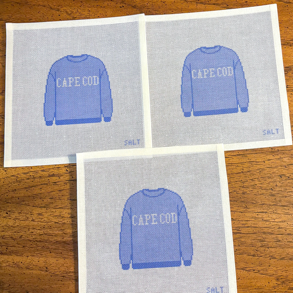Cape Cod Sweatshirt (Blue) Needlepoint Canvas