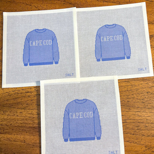 Cape Cod Sweatshirt (Blue) Needlepoint Canvas