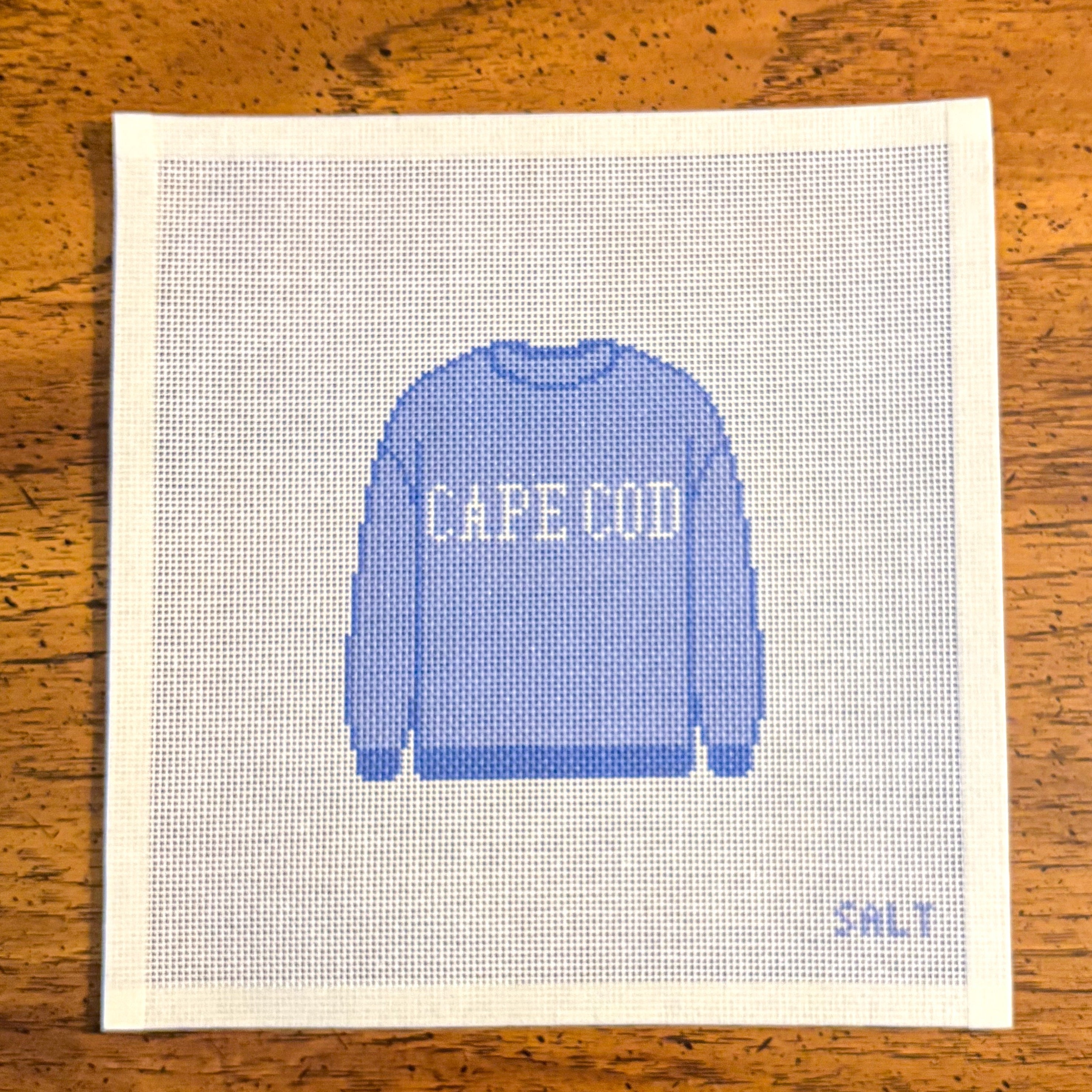 Cape Cod Sweatshirt (Blue) Needlepoint Canvas