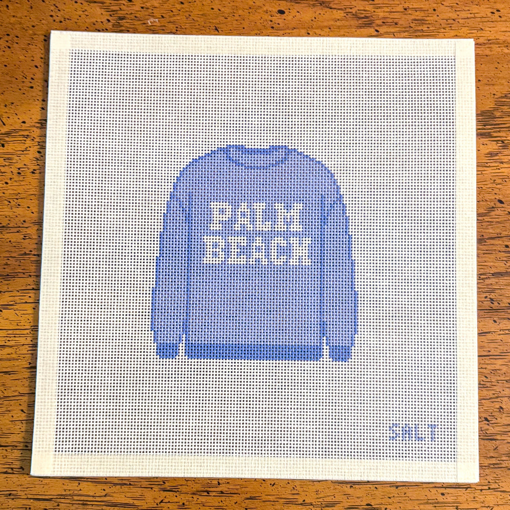 Palm Beach Sweatshirt (Blue) Needlepoint Canvas
