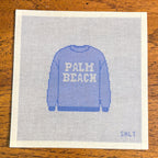Palm Beach Sweatshirt (Blue) Needlepoint Canvas