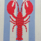 Lobster on Stripes Needlepoint Canvas