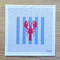 Lobster on Stripes Needlepoint Canvas