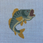 Jumping Largemouth Bass Needlepoint Canvas