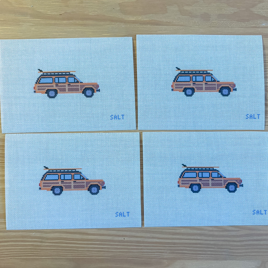 Vintage Woodie Wagon Needlepoint Canvas