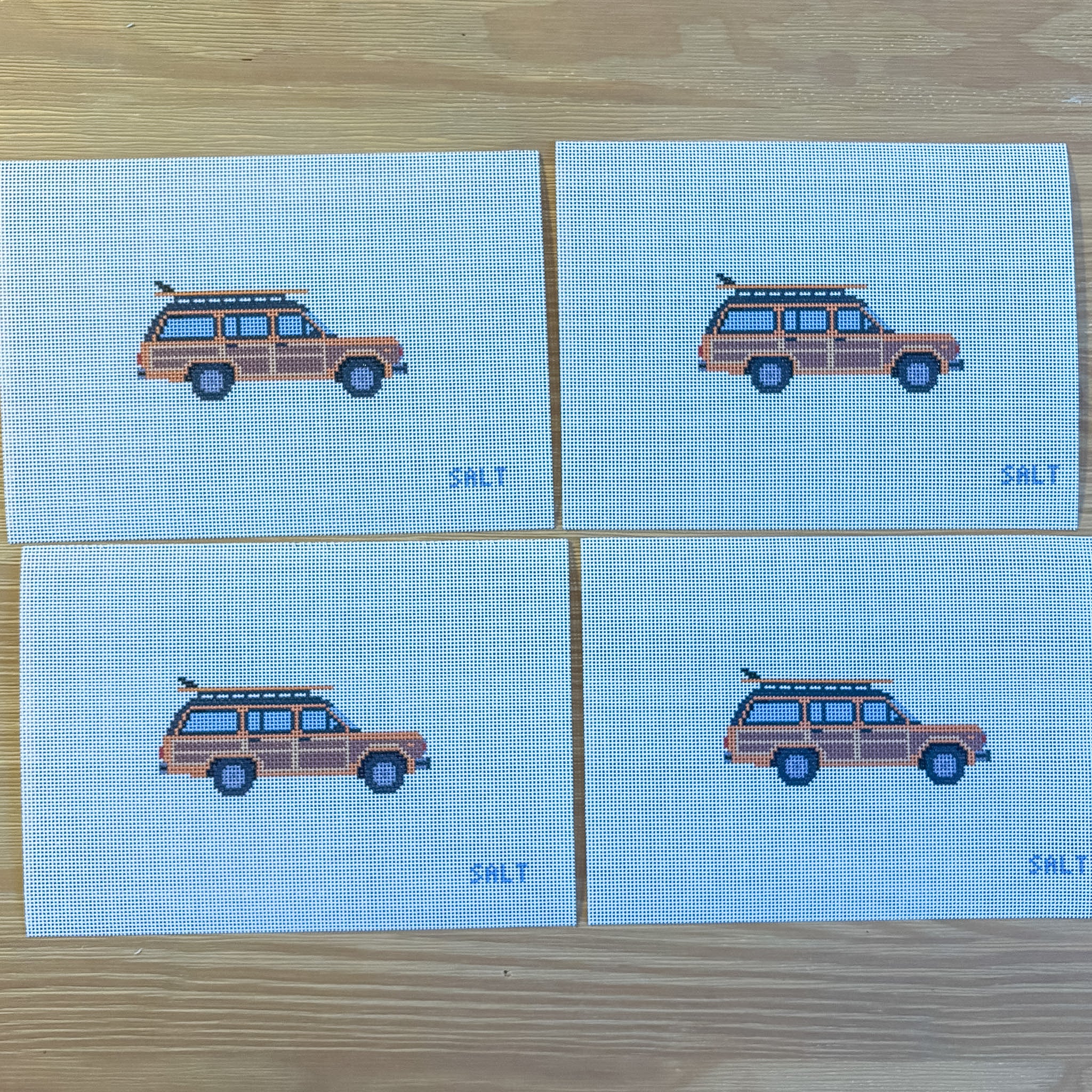 Vintage Woodie Wagon Needlepoint Canvas