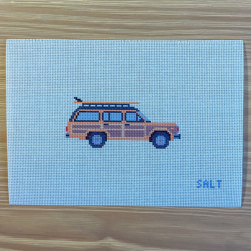 Vintage Woodie Wagon Needlepoint Canvas