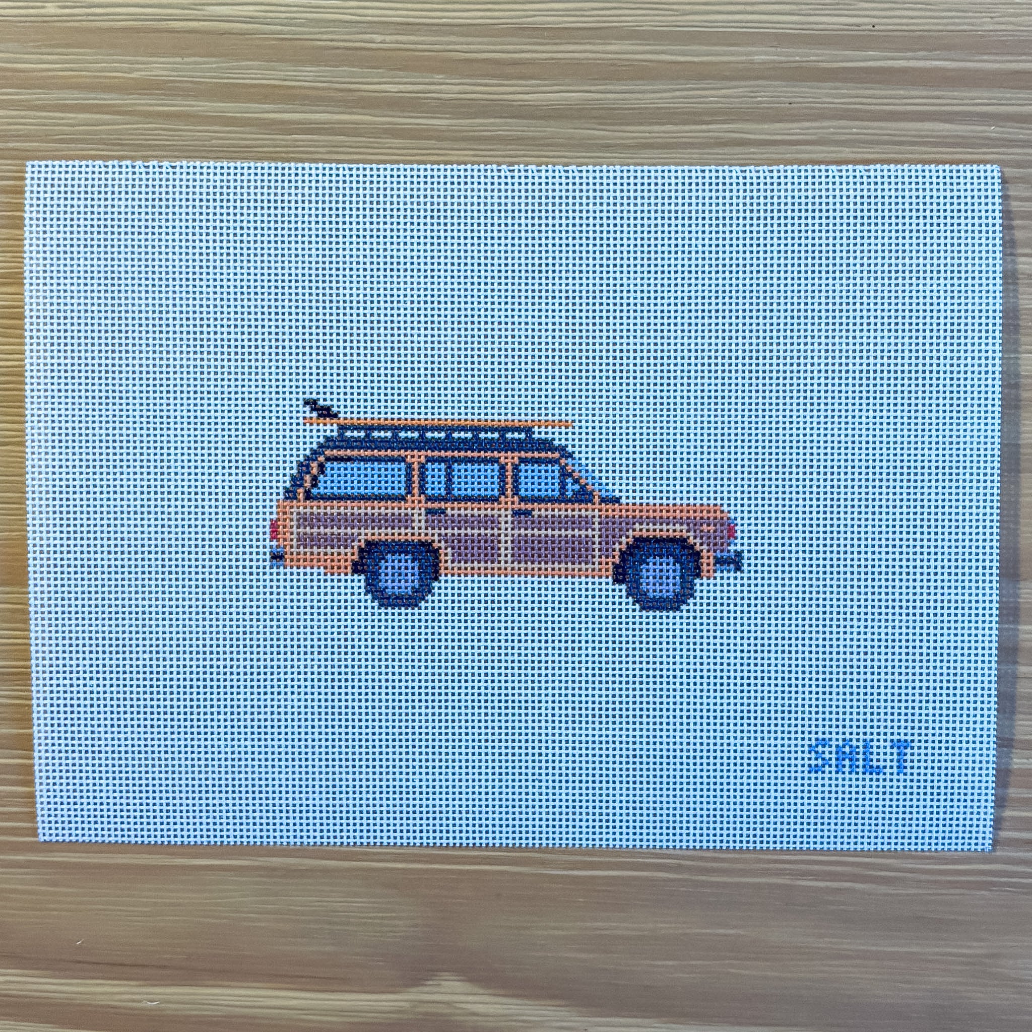 Vintage Woodie Wagon Needlepoint Canvas