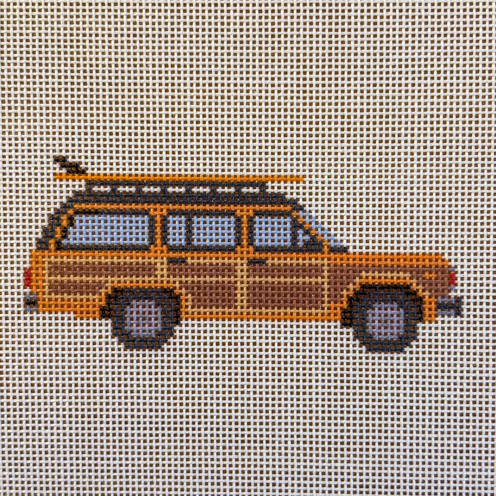 Vintage Woodie Wagon Needlepoint Canvas