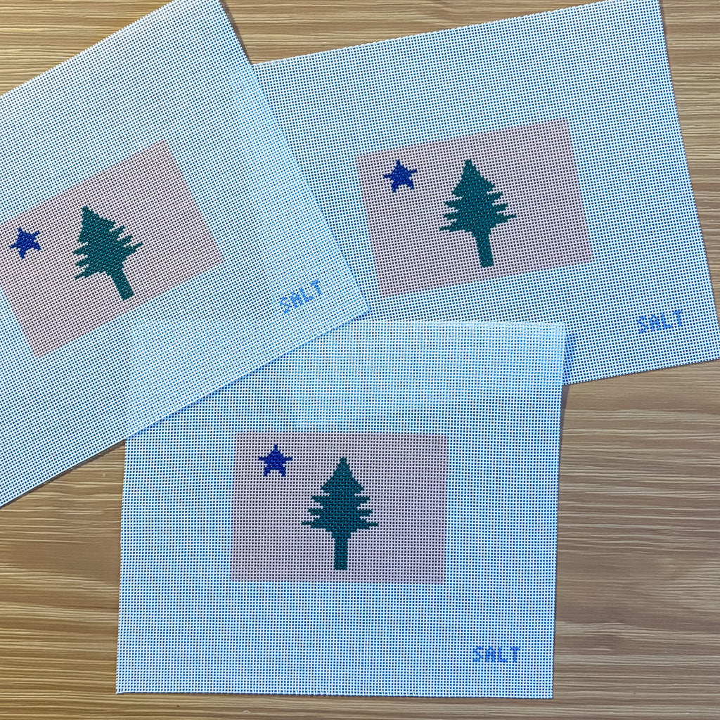 Old Maine State Flag Needlepoint Canvas