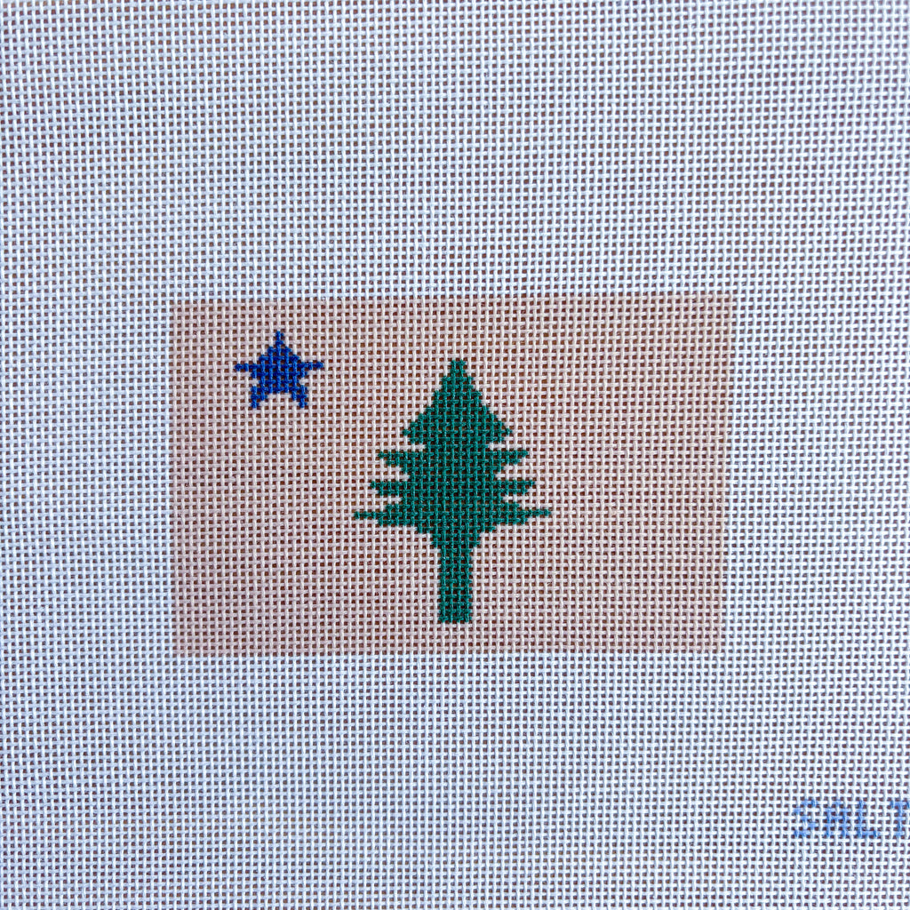 Old Maine State Flag Needlepoint Canvas