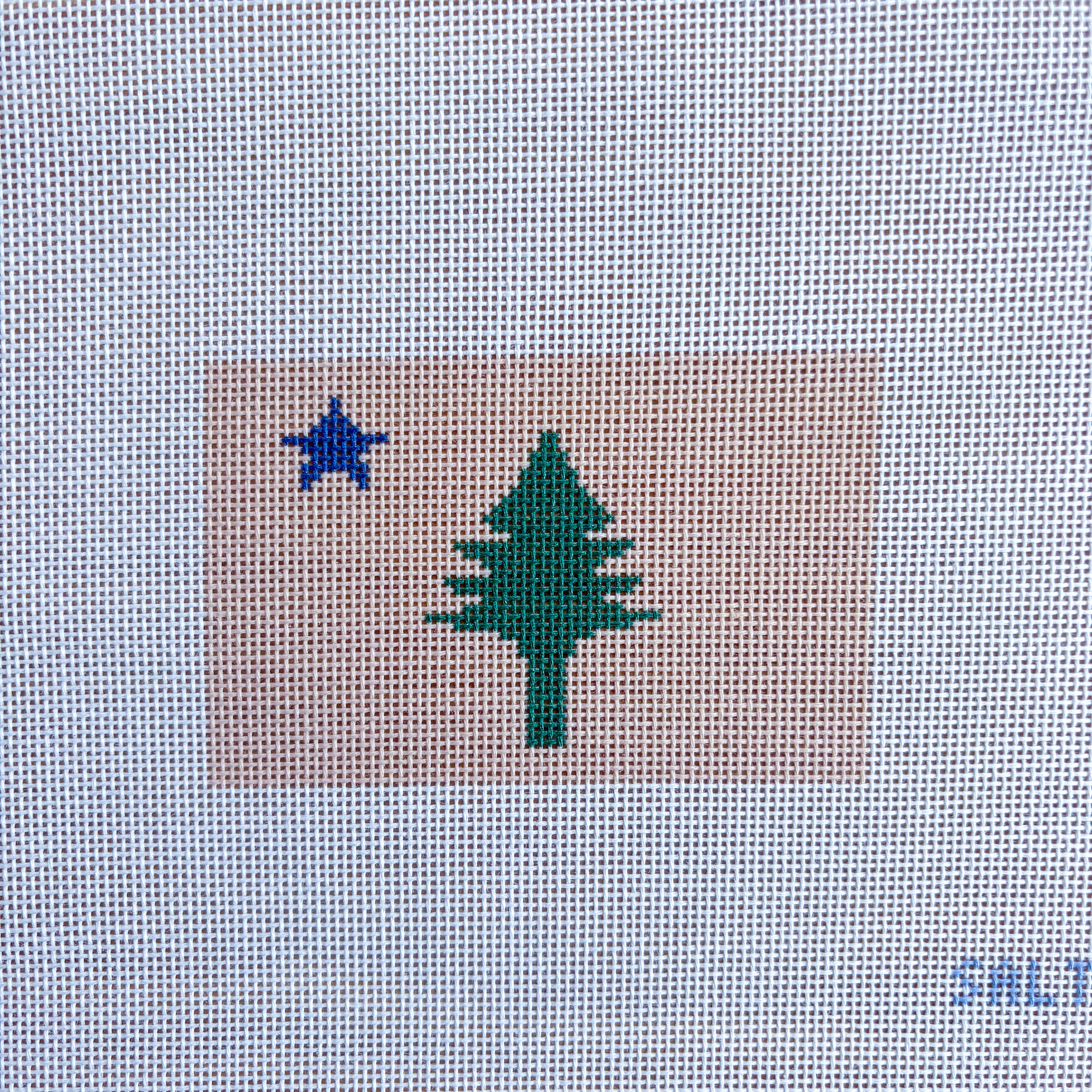 Old Maine State Flag Needlepoint Canvas