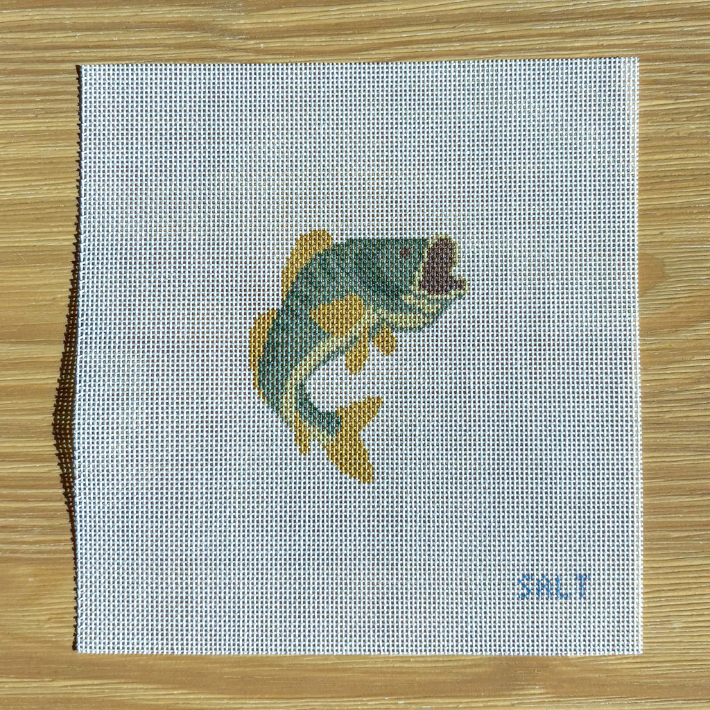 Jumping Largemouth Bass Needlepoint Canvas