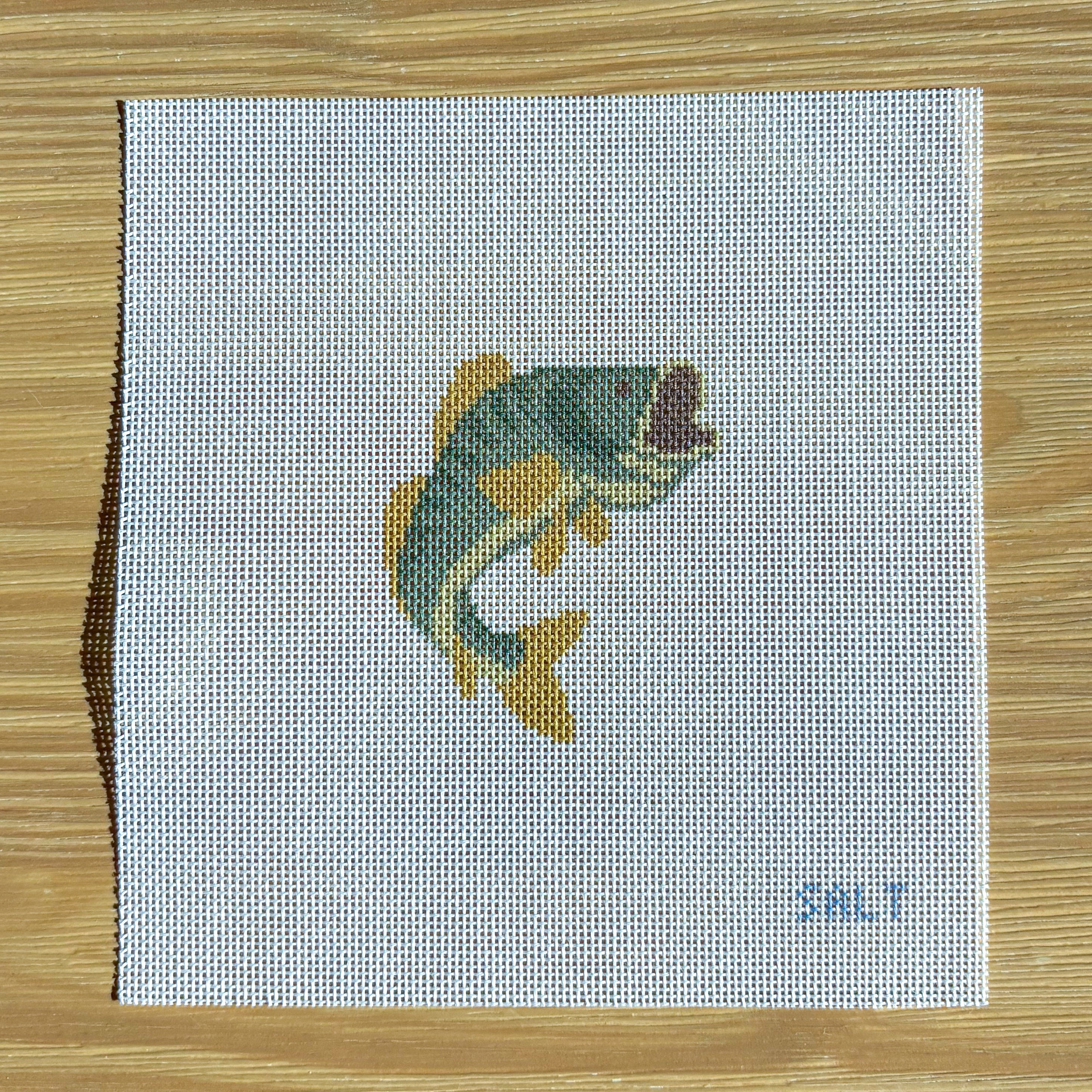 Jumping Largemouth Bass Needlepoint Canvas