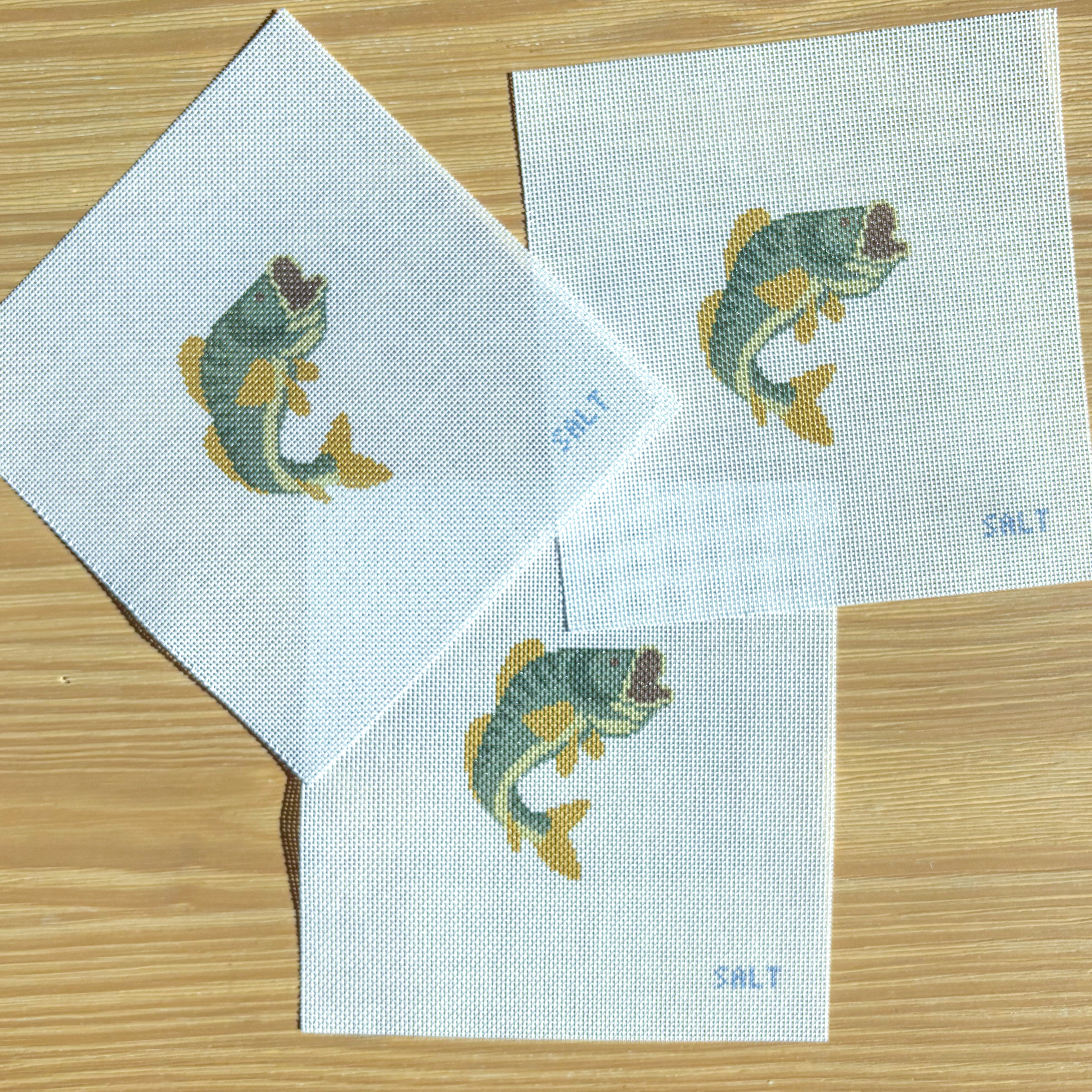 Jumping Largemouth Bass Needlepoint Canvas
