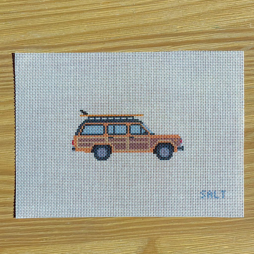 Vintage Woodie Wagon Needlepoint Canvas