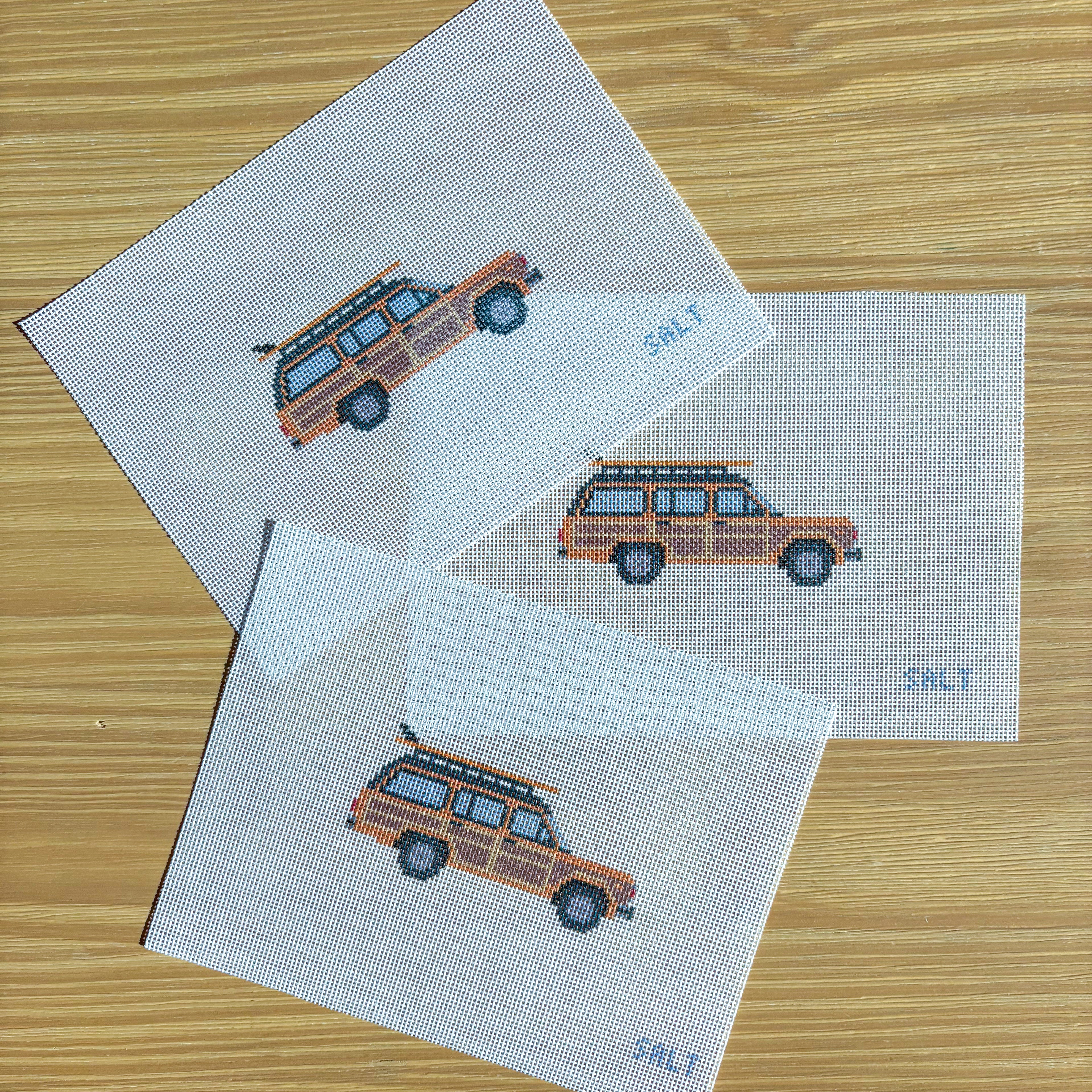 Vintage Woodie Wagon Needlepoint Canvas