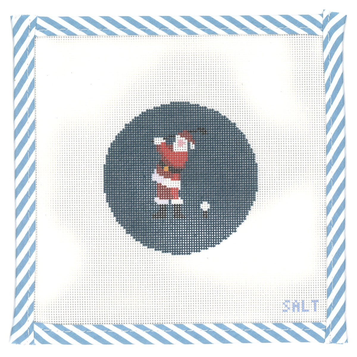 Santa Golfing Ornament Needlepoint Canvas