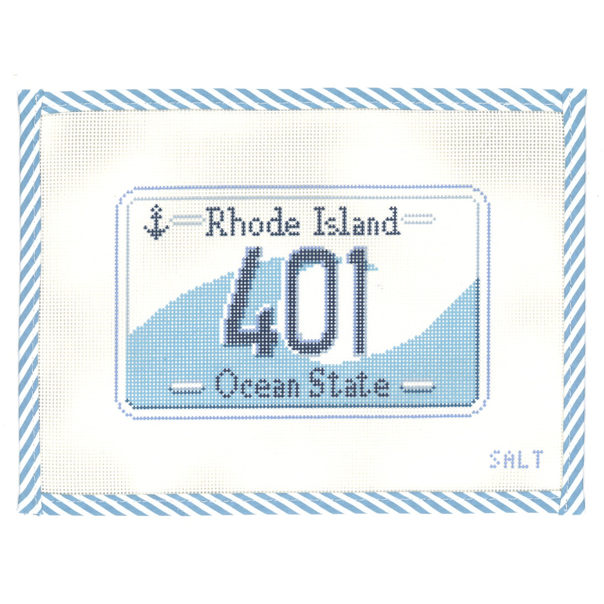 401 Rhode Island License Plate Needlepoint Canvas