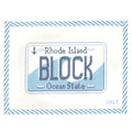 Block Rhode Island License Plate Needlepoint Canvas