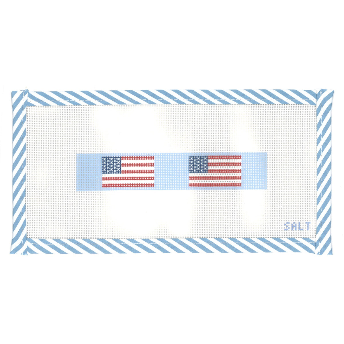 Light Blue American Flag Key Fob Needlepoint Canvas