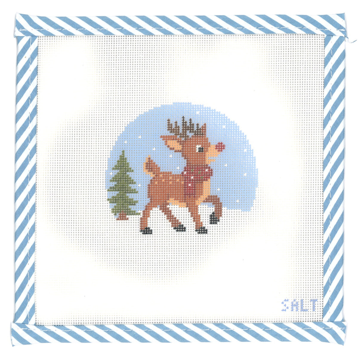Rudolph Christmas Ornament Needlepoint Canvas