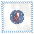 Santa Skiing Winter Ornament Needlepoint Canvas
