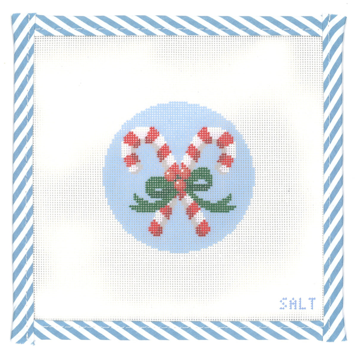 Candy Canes Christmas Ornament Needlepoint Canvas