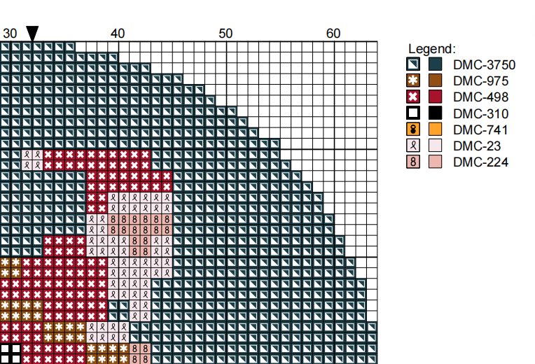 DIY Needlepoint Santa Skiing Ornament | Digital Chart for Painting Your Own Canvas | Easy Needlepoint PDF | Instant Download | 18 Mesh