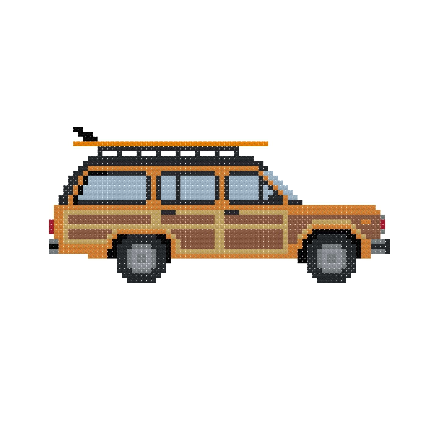 DIY Vintage Woodie Wagon Pattern | Digital Chart for Painting Your Own Canvas | Easy Needlepoint PDF | Instant Download | 18 Mesh
