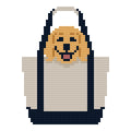 DIY Needlepoint Puppy in a Beach Tote | Digital Chart for Painting Your Own Canvas | Easy Needlepoint PDF | Instant Download | 18 Mesh