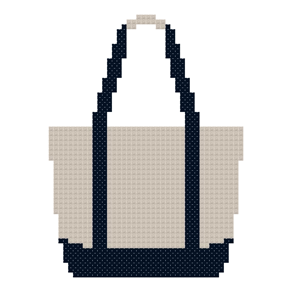 DIY Needlepoint Beach Tote (Plain) | Digital Chart for Painting Your Own Canvas | Easy Needlepoint PDF| Instant Download | 18 Mesh