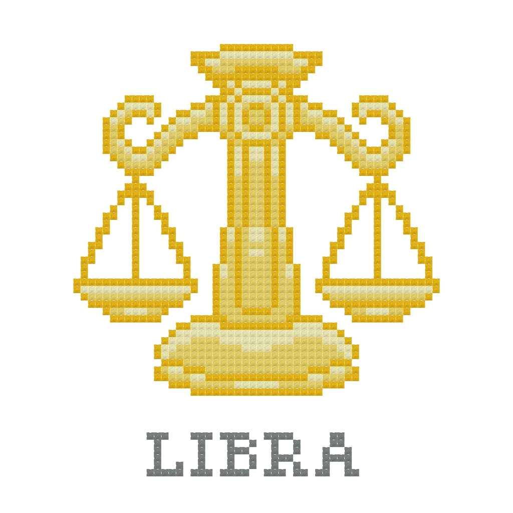 DIY Needlepoint Libra Zodiac Sign Pattern | Digital Chart for Painting Your Own Canvas | Easy Needlepoint PDF | Instant Download | 18 Mesh