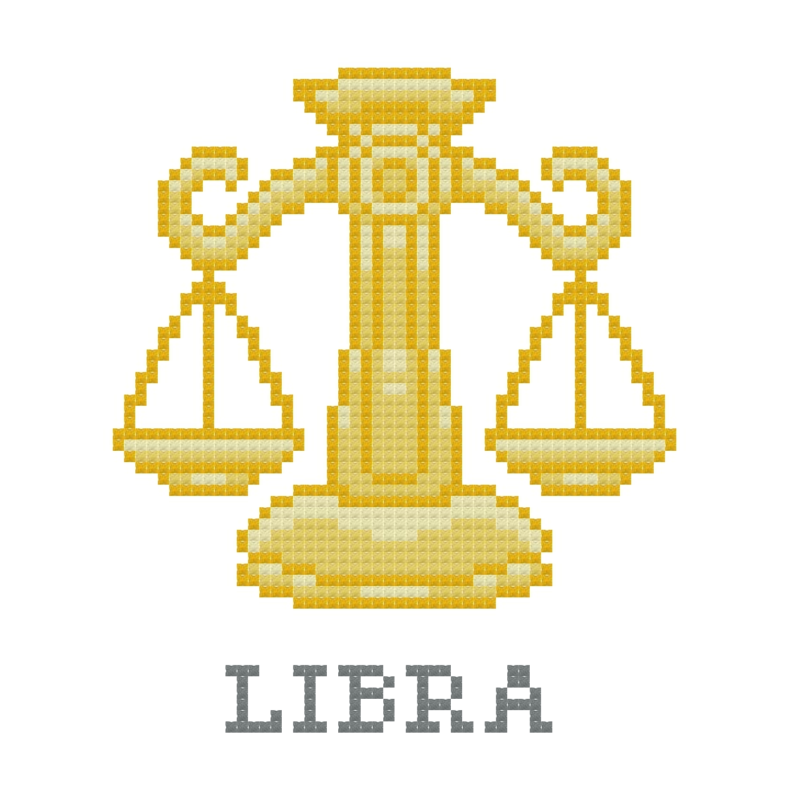 DIY Needlepoint Libra Zodiac Sign Pattern | Digital Chart for Painting Your Own Canvas | Easy Needlepoint PDF | Instant Download | 18 Mesh