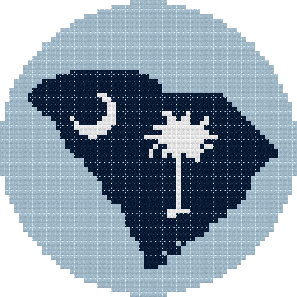 DIY Needlepoint South Carolina State Ornament | Digital Chart for Painting Your Own Canvas| Easy Needlepoint PDF| Instant Download | 18 Mesh