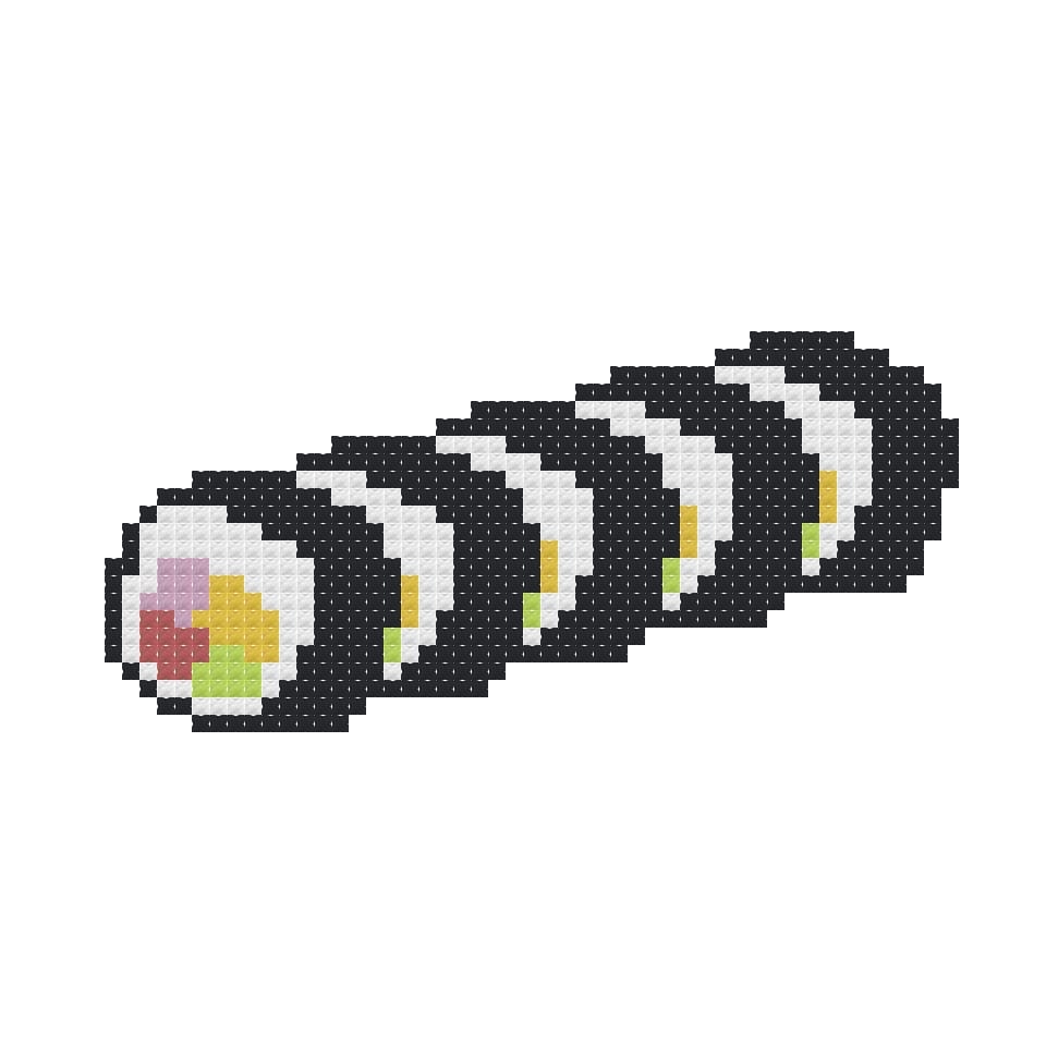 DIY Needlepoint Nori Sushi Roll Pattern | Digital Chart for Painting Your Own Canvas | Easy Needlepoint PDF | Instant Download | 18 Mesh